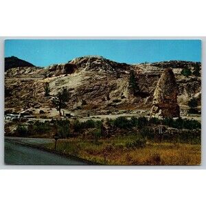 Postcard Wyoming Yellowstone National Park Liberty Cap Preglacial Age c1950s VTG